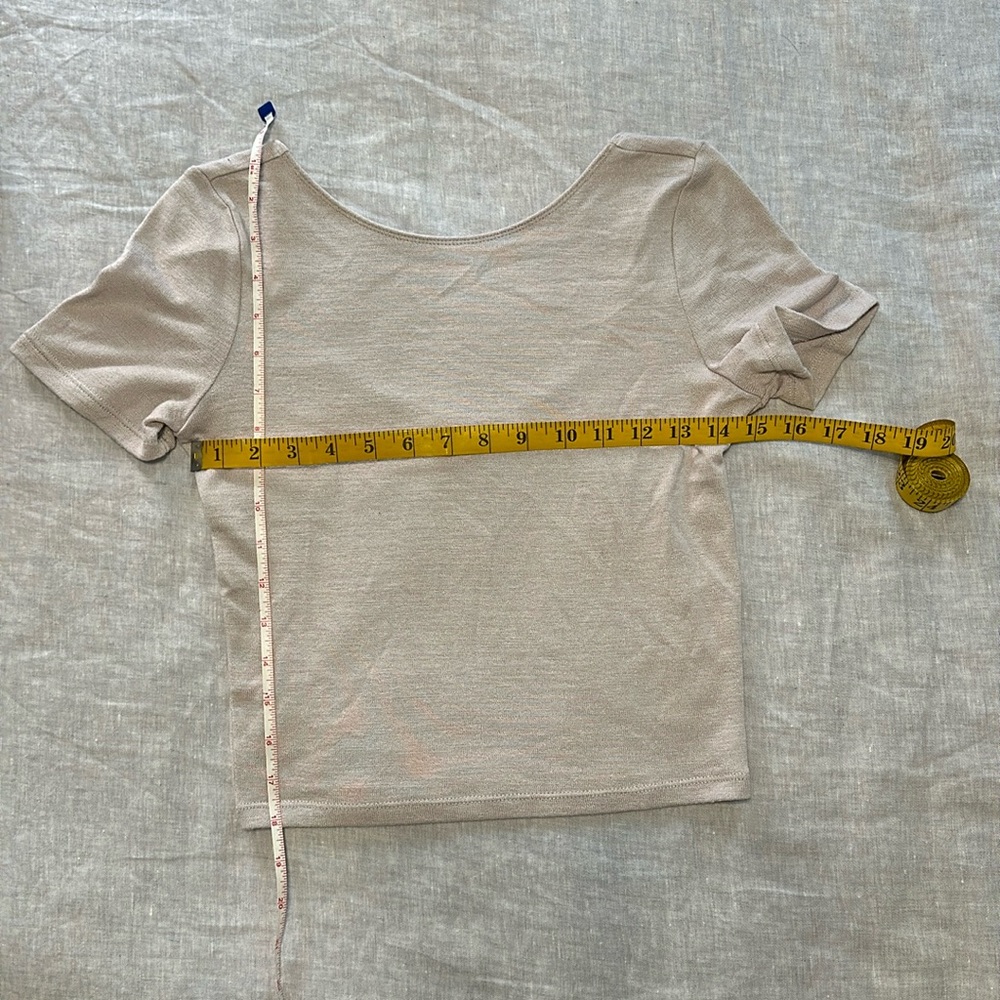 Wilfred Free Light Gray Pink Crop Top with Deep U Back Size S